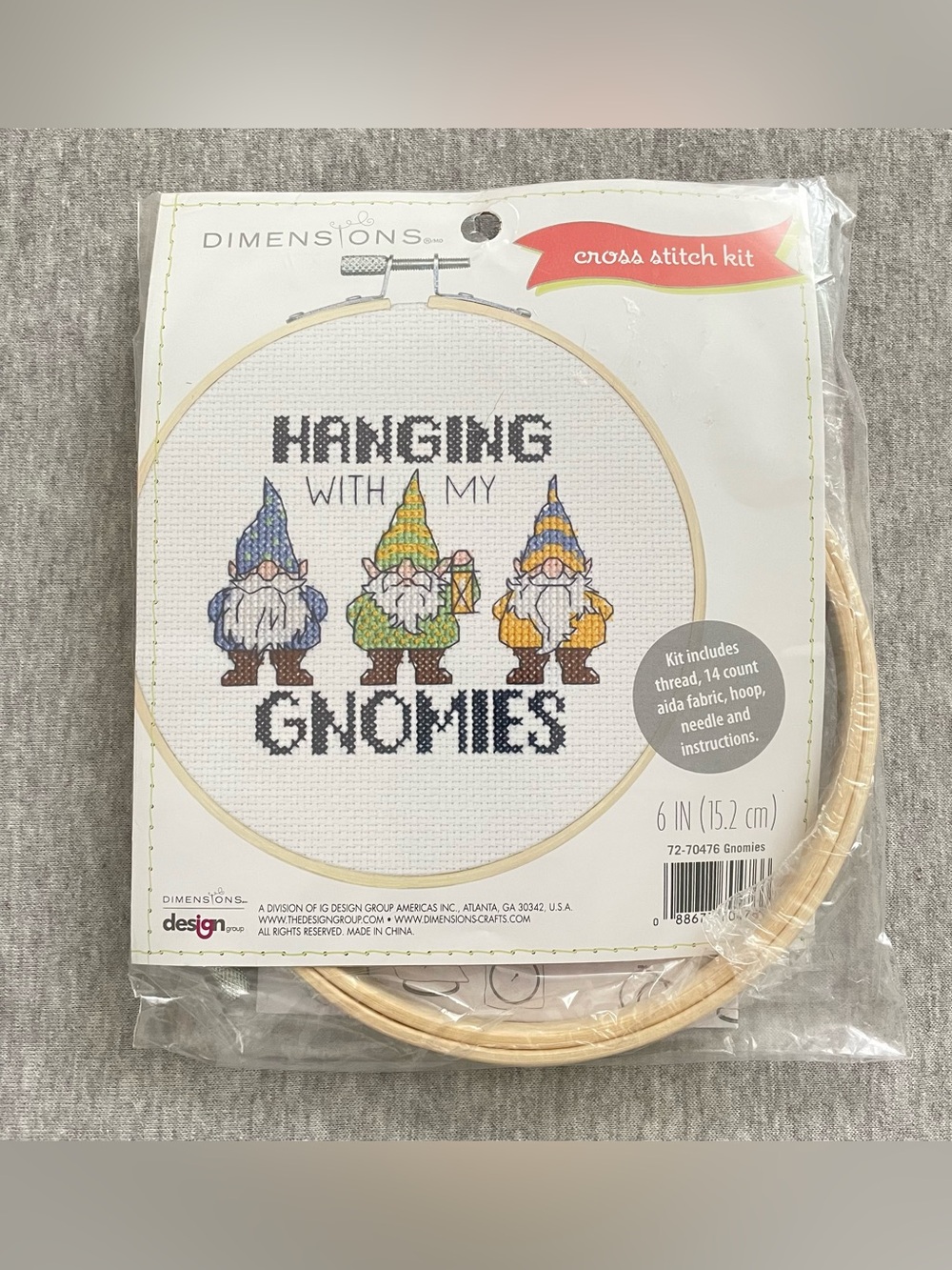 Dimensions Hanging With My Gnomies Cross Stitch Kit - Multicolor NEW